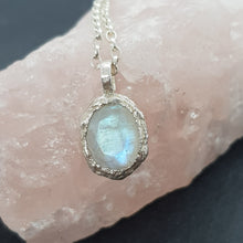 Load image into Gallery viewer, Moonstone Pebble Silver Necklace
