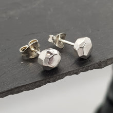 Load image into Gallery viewer, faceted sterling silver stud earrings
