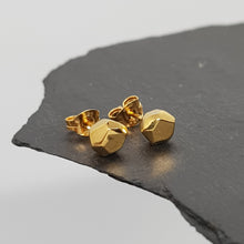 Load image into Gallery viewer, faceted gold vermeil stud earrings
