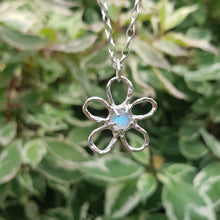 Load image into Gallery viewer, rose cut moonstone silver necklace flower shape

