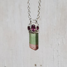 Load image into Gallery viewer, Unique Raw Watermelon Tourmaline Necklace
