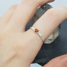 Load image into Gallery viewer, rough spessartite garnet silver ring
