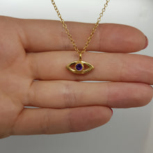 Load image into Gallery viewer, amethyst gold eye pendant necklace
