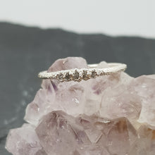 Load image into Gallery viewer, Tiny Raw White Diamond Silver Eternity Ring, UK size I 1/2
