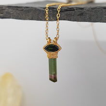 Load image into Gallery viewer, Unique Green Tourmaline Pencil Necklace
