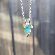 Load image into Gallery viewer, Raw Freeform Opal Green Blue Necklace
