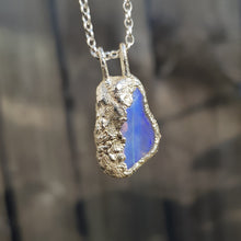 Load image into Gallery viewer, Raw Freeform Opal Transparent Blue Necklace
