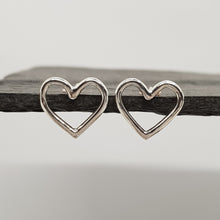 Load image into Gallery viewer, heart stud earrings sterling silver
