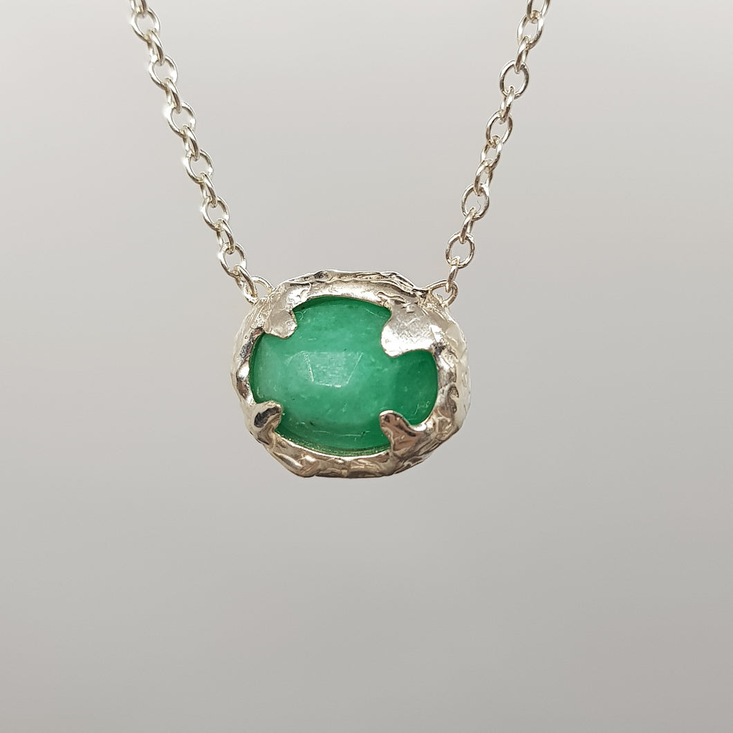 Rose Cut Emerald Necklace