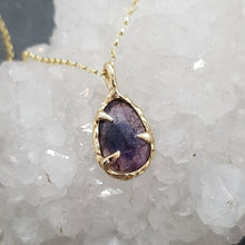 Load image into Gallery viewer, raw sapphire 9ct gold necklace
