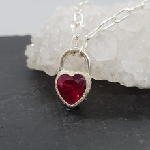 Load image into Gallery viewer, Ruby Heart Lock Necklace (sample)
