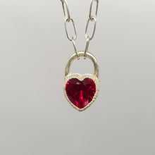 Load image into Gallery viewer, Ruby Heart Lock Necklace (sample)
