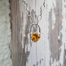 Load image into Gallery viewer, Molten Citrine Heart Lock Necklace
