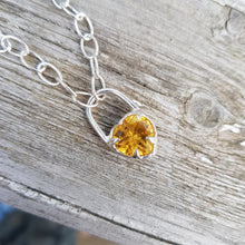 Load image into Gallery viewer, Molten Citrine Heart Lock Necklace
