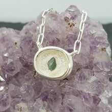 Load image into Gallery viewer, raw apatite silver necklace from the crevice collection on crystal
