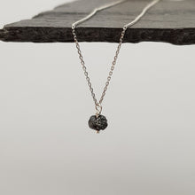 Load image into Gallery viewer, rough black diamond 9ct white gold necklace

