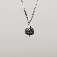 Load image into Gallery viewer, raw black diamond 9ct white gold necklace
