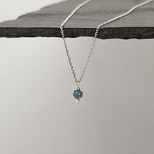 Load image into Gallery viewer, raw blue diamond white gold necklace
