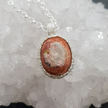 Load image into Gallery viewer, Mexican boulder opal raw textured silver pebble pendant necklace
