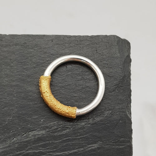 textured chunky sterling silver ring