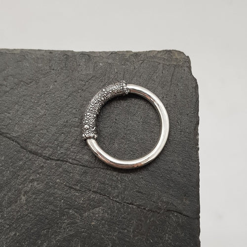 oxidised silver organic shaped ring