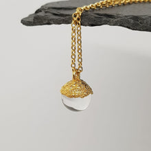 Load image into Gallery viewer, Clear Quartz Crystal Ball Necklace
