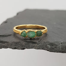 Load image into Gallery viewer, Triple Raw Emerald Ring
