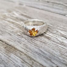 Load image into Gallery viewer, Molten Citrine Flower Ring
