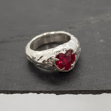 Load image into Gallery viewer, ruby heart signet ring
