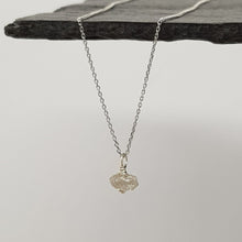 Load image into Gallery viewer, raw white diamond on 9ct white gold chain
